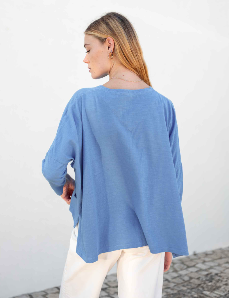 Catalina Slub Tee in Azure