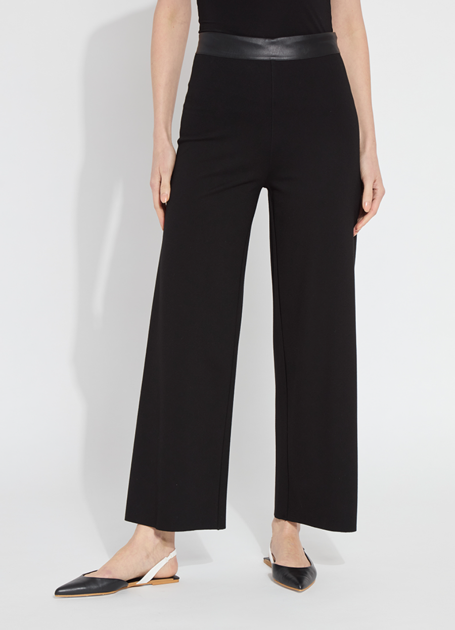 Denver Wide Leg Ponte Pant in Black