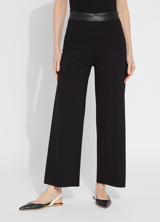 Denver Wide Leg Ponte Pant in Black