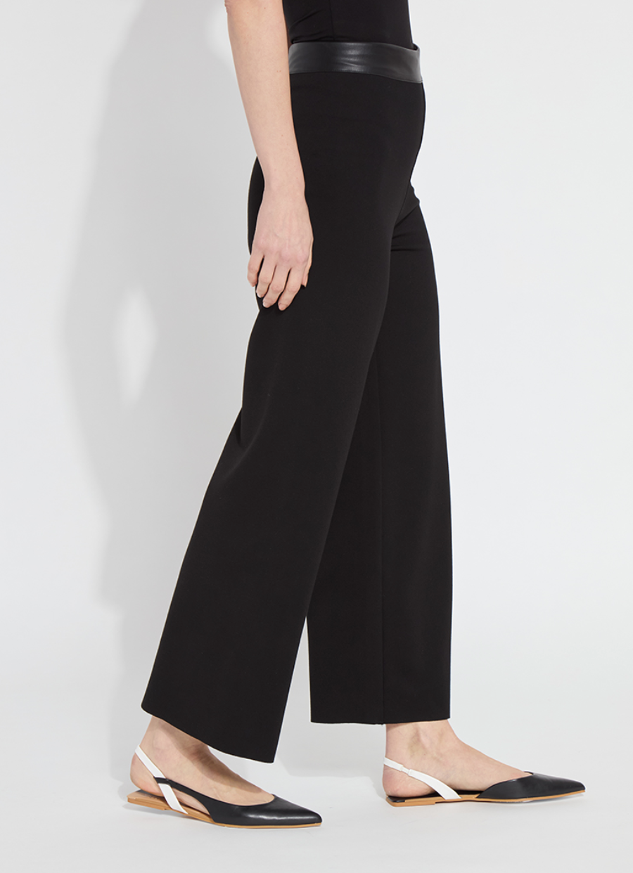 Denver Wide Leg Ponte Pant in Black