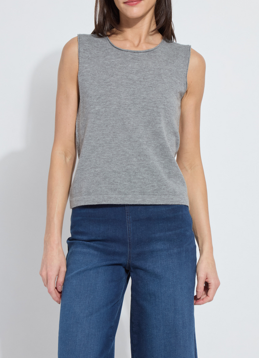 Cosette Merino Wool Shell in Heather Cloud