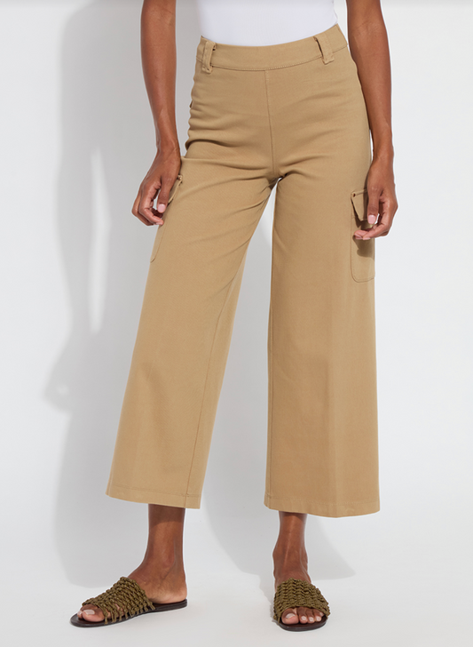 Erin West Utility Wide Leg Crop in Olive Tint