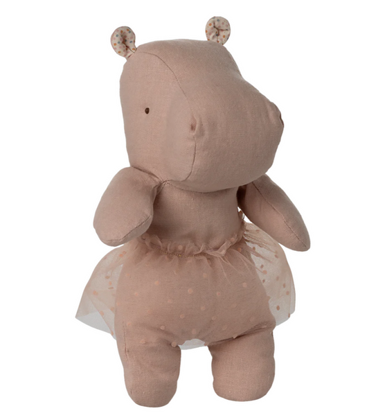 Small Hippo with Skirt Safari Friend in Soft Rose