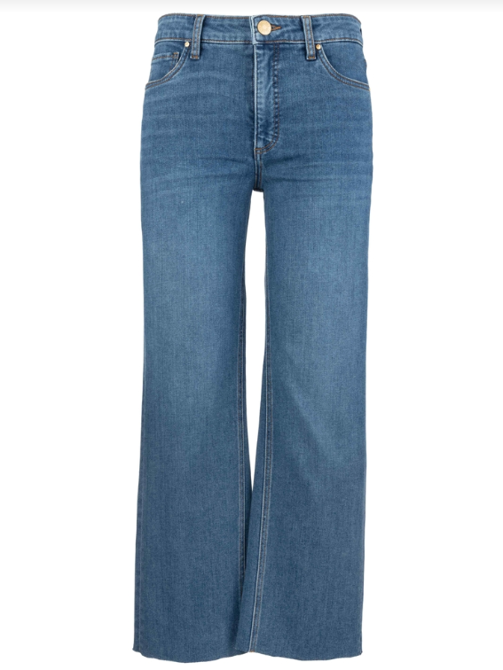 Kelsey High Rise Ankle Flare with Leg Inset in Sentiment