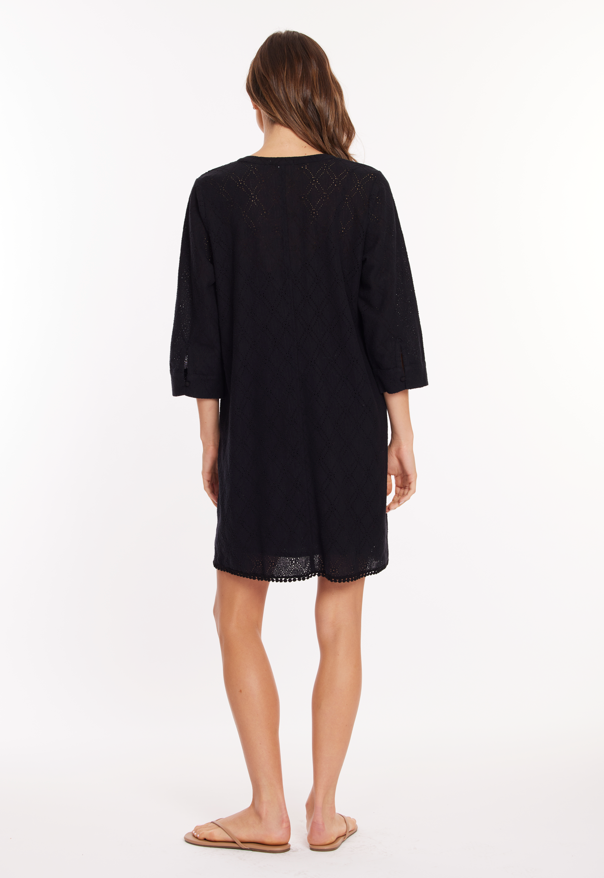 Everyday Henley Dress in Black