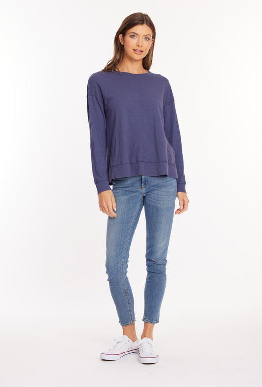 Slub Knit Crewneck in Sailor Blue