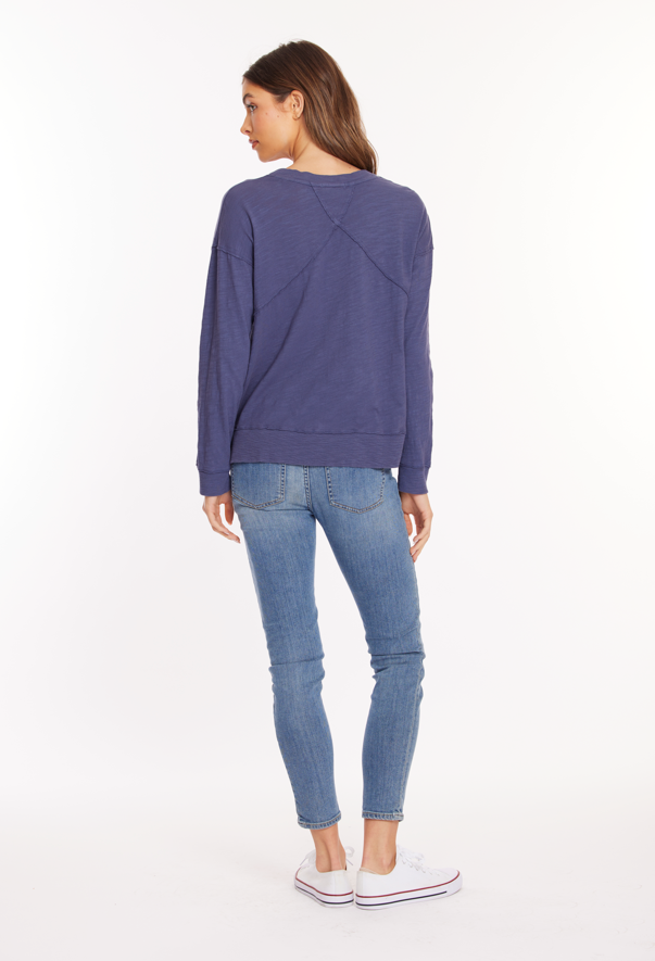 Slub Knit Crewneck in Sailor Blue