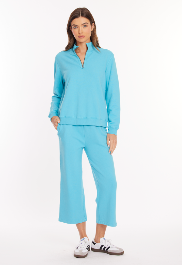 Half Zip Funnel Neck in Mermaid's Tale