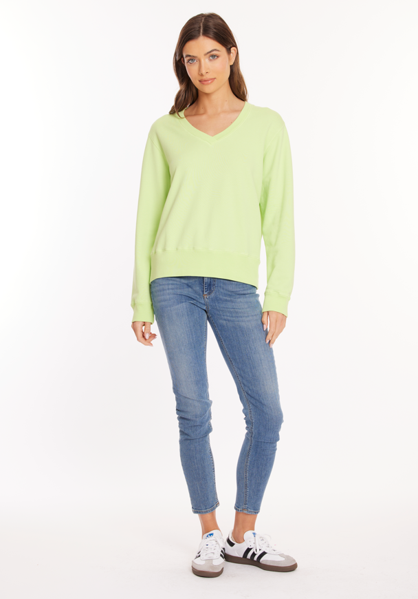 French Terry V-Neck in Magic Mint