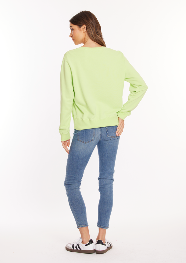 French Terry V-Neck in Magic Mint