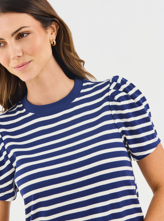 Carolina Dress in Navy & White Stripe