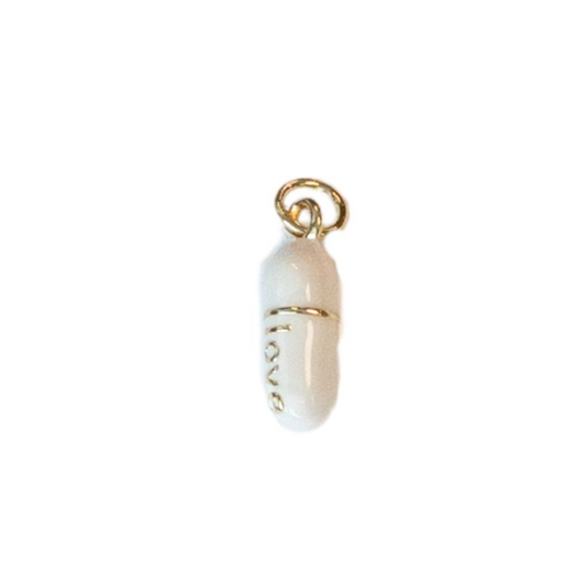 White Love Oval Charm