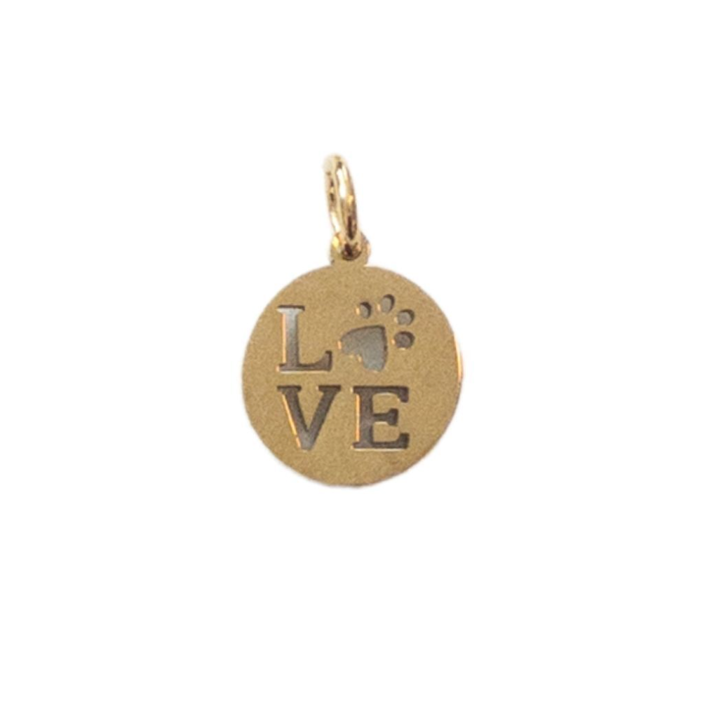 Love Paw Print Charm