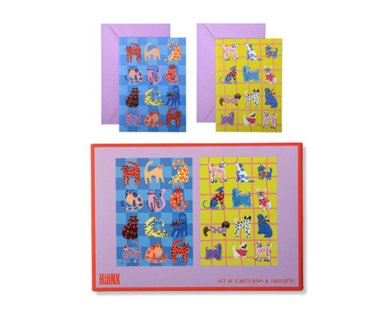 Cats & Dogs Set of 8 Notecards