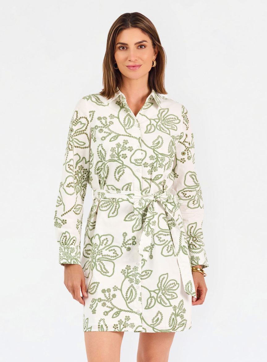 Sarah Dress in Lacecap White