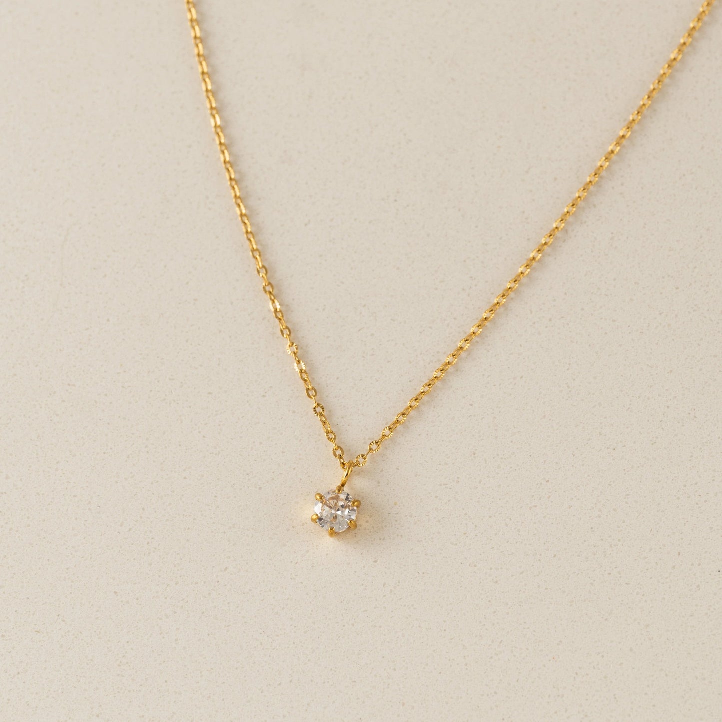 Sol CZ Necklace in Gold