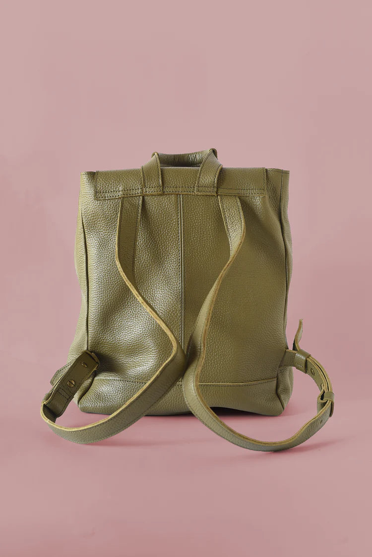 GR Tassel Backpack in Pebbled Olive