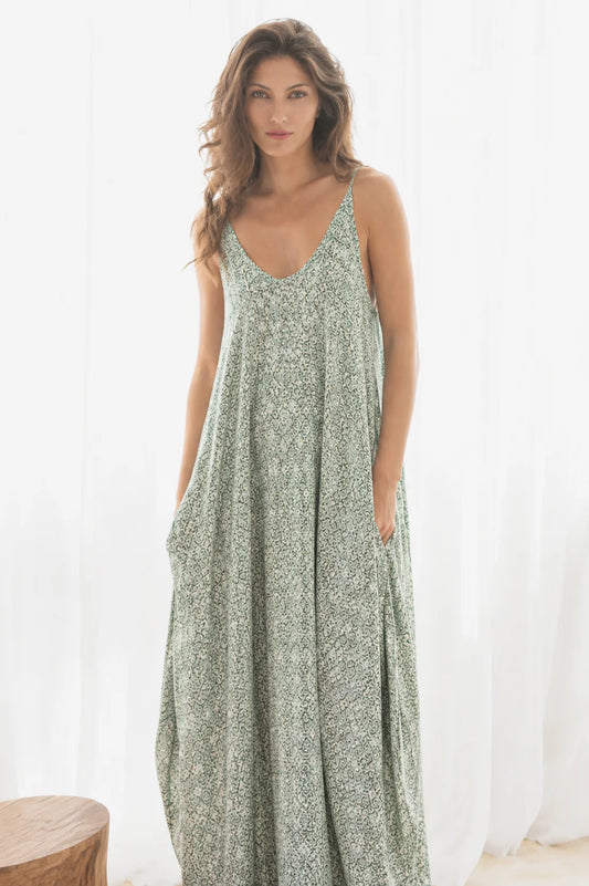 Tov Dress in Batik Green
