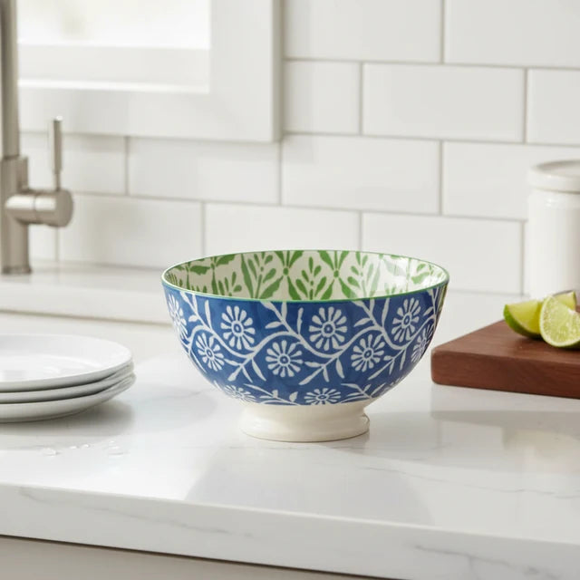Green Leaf Stamped Bowl -4"
