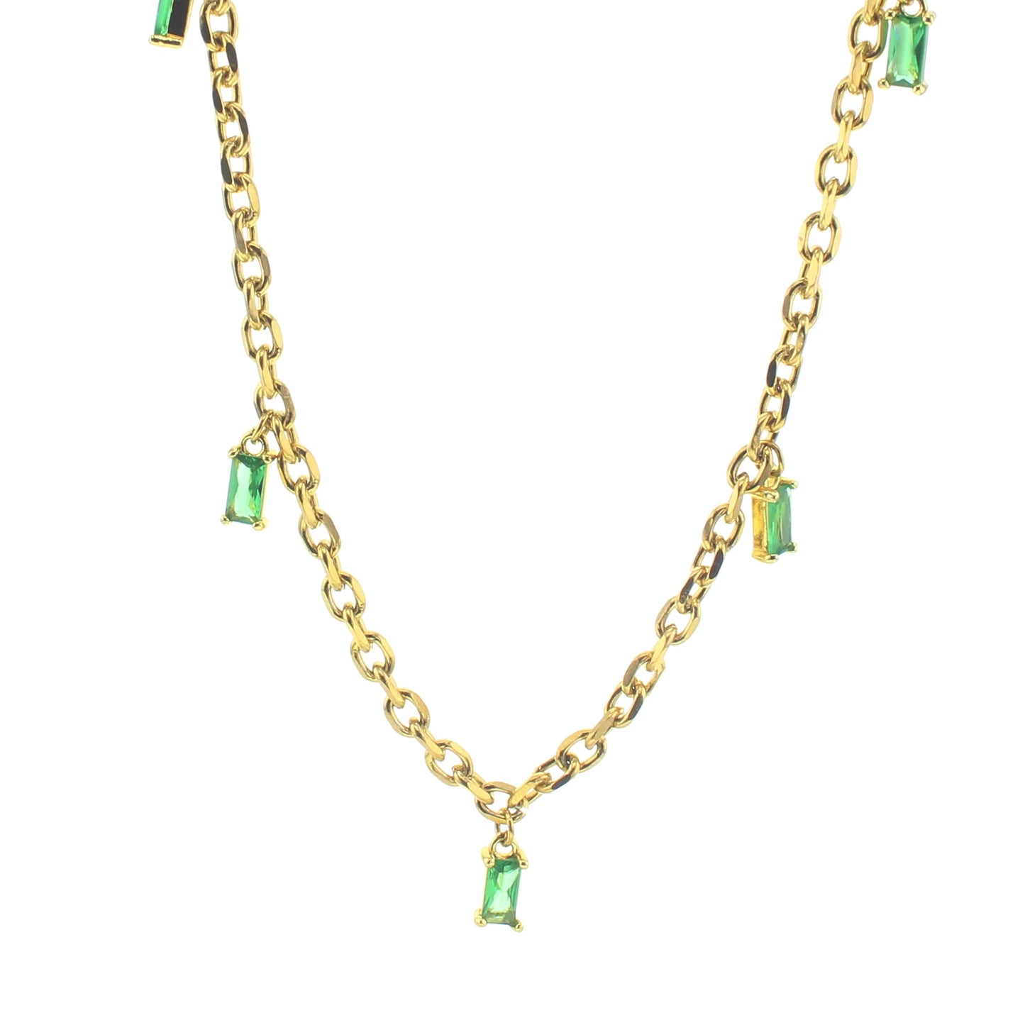 Waterproof Ella Necklace in Green