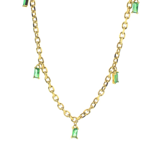 Waterproof Ella Necklace in Green