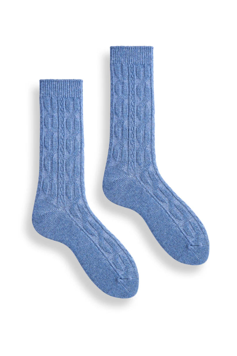 Women's Chunky Cable Wool Cashmere Socks