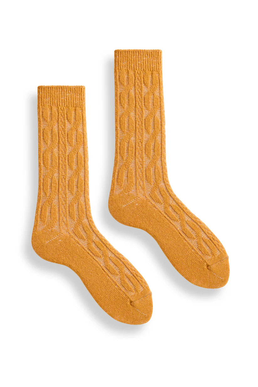 Women's Chunky Cable Wool Cashmere Socks