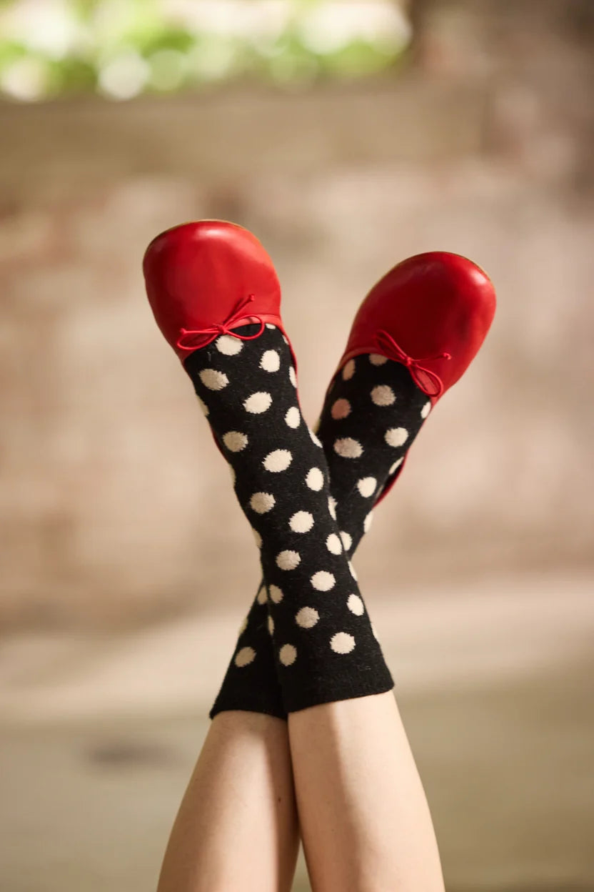 Women's Dot Wool Cashmere Crew Socks