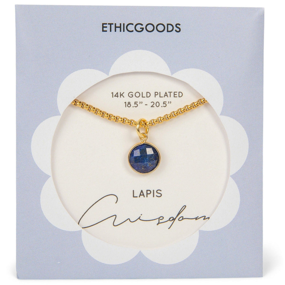 Lapis Stone Pendant Classic Gold Necklace