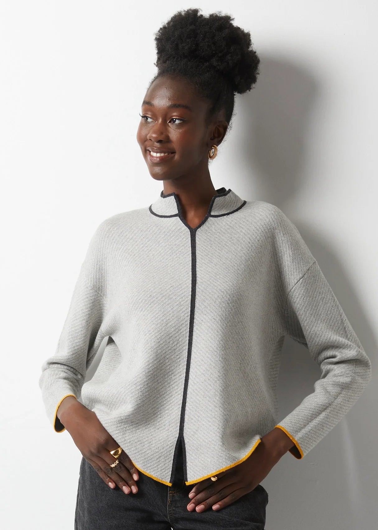 Neru Collar Sweater in Marl