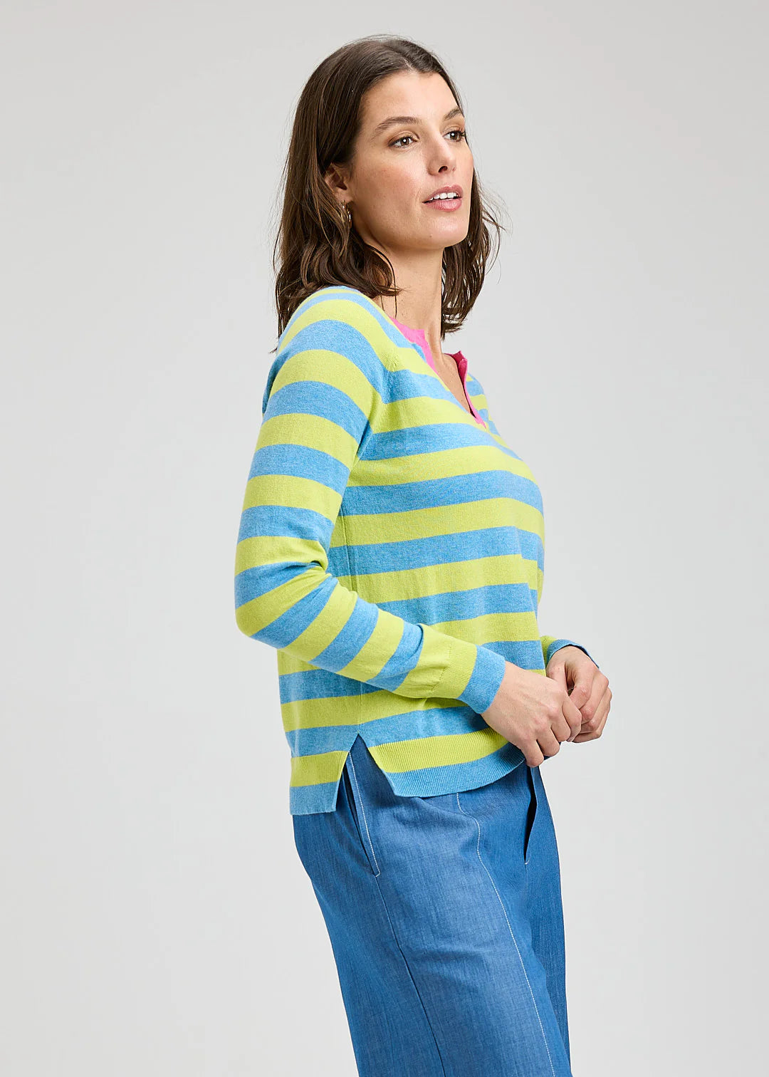 Striped Henley in Lake