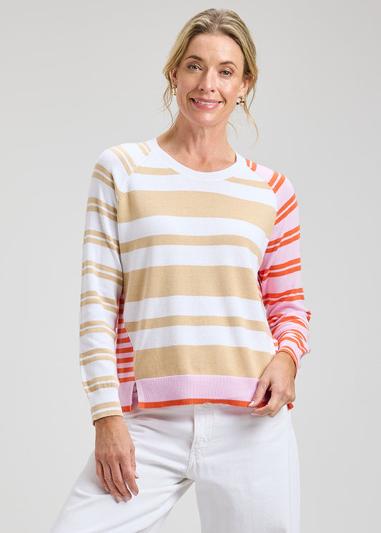 Crazy Stripe Sweater in White