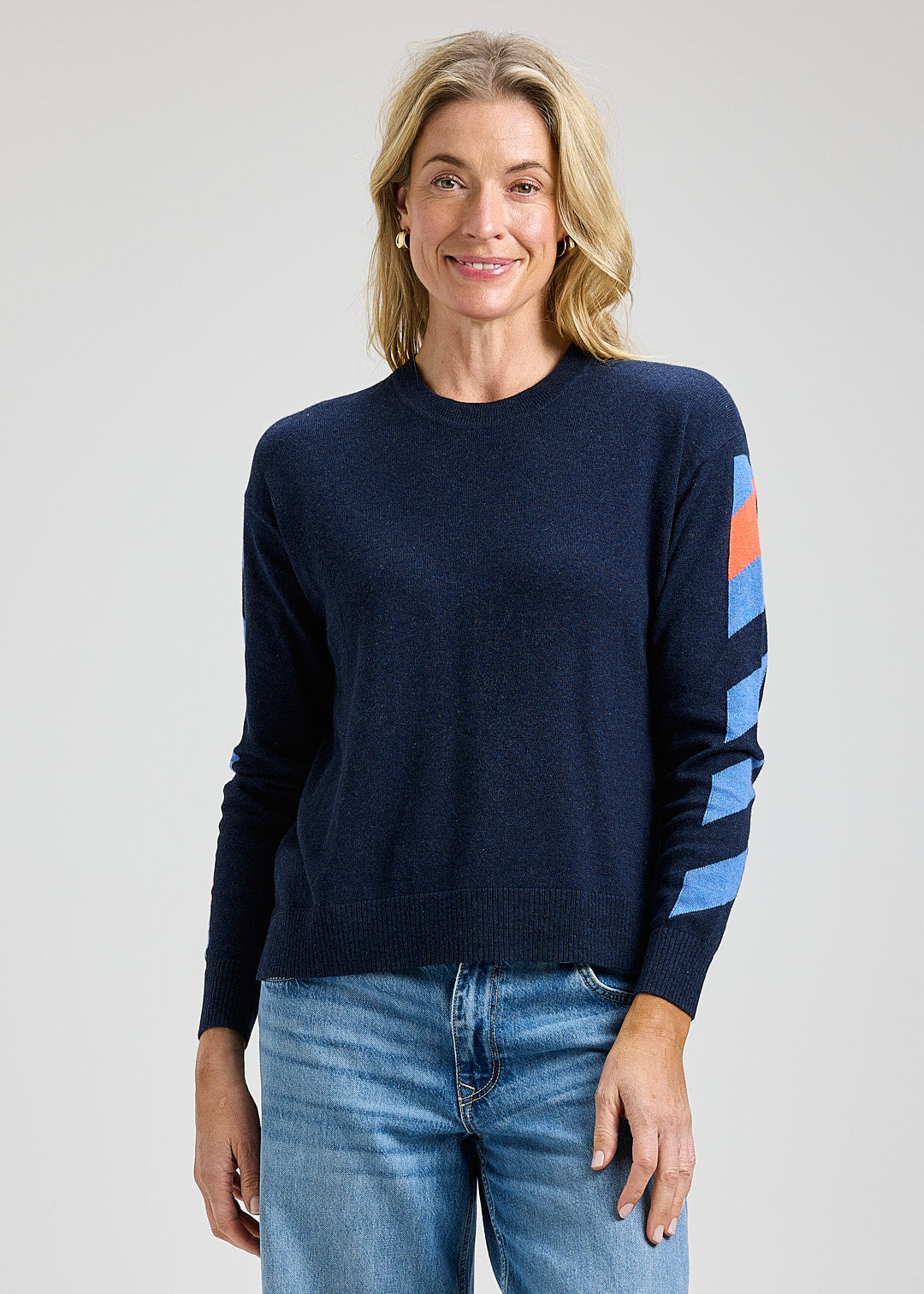 Arm Band Sweater in Dark Denim