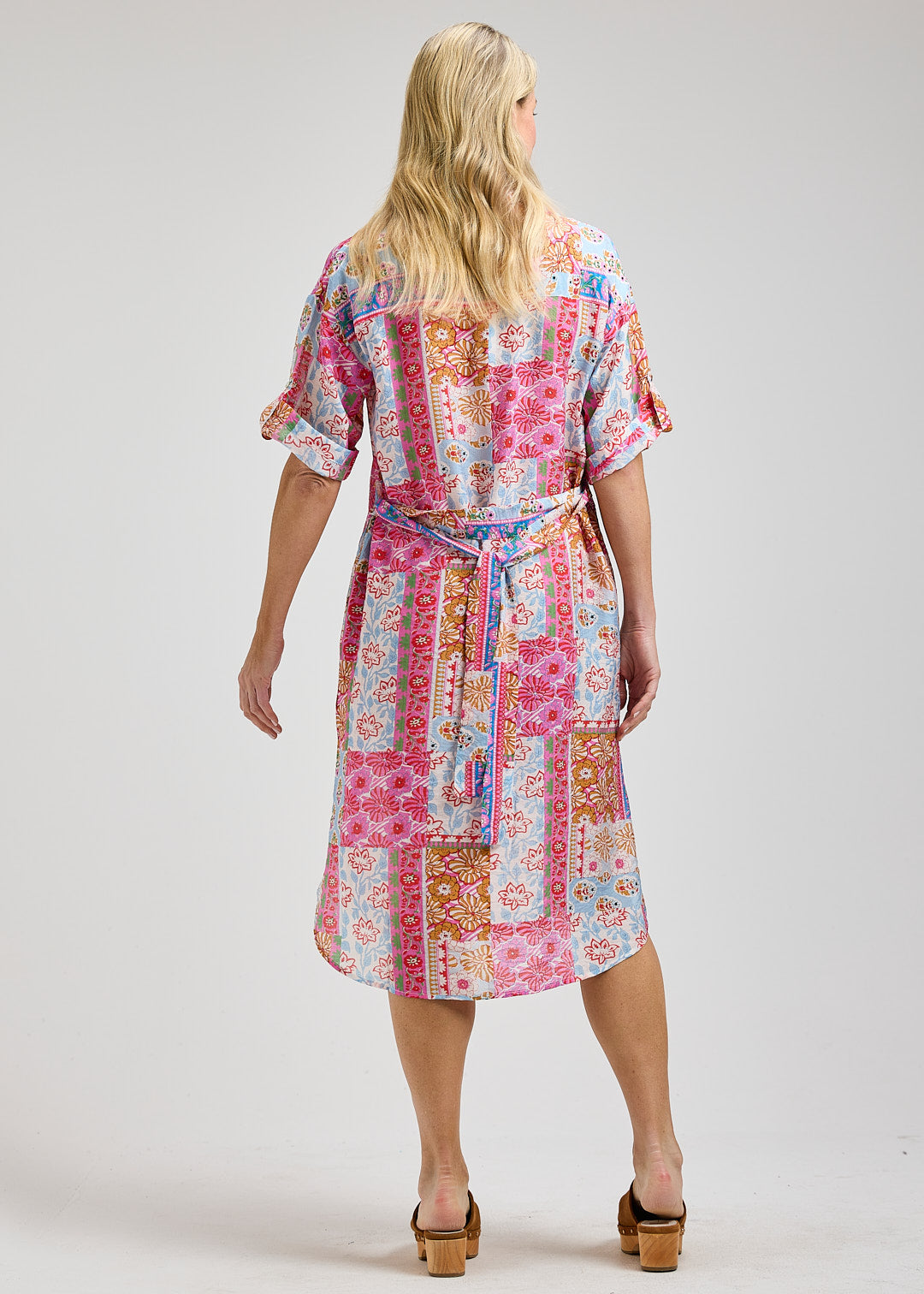 Printed Shirt Dress in Bella Rossa