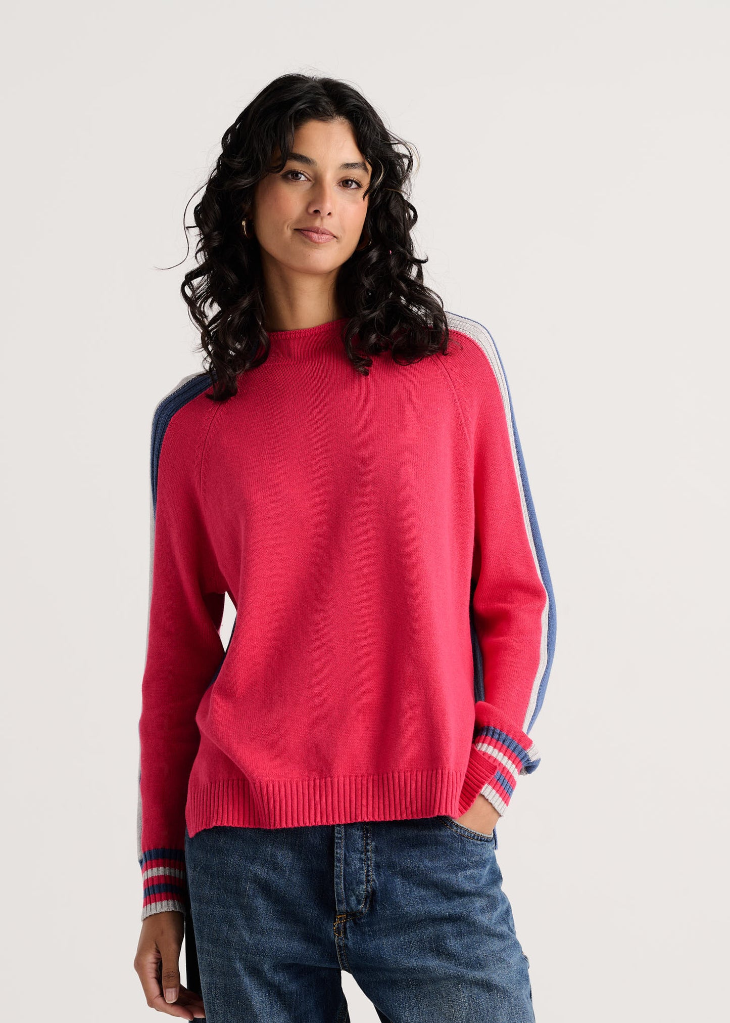 Two-Way Funnel Neck Sweater Winter Berry