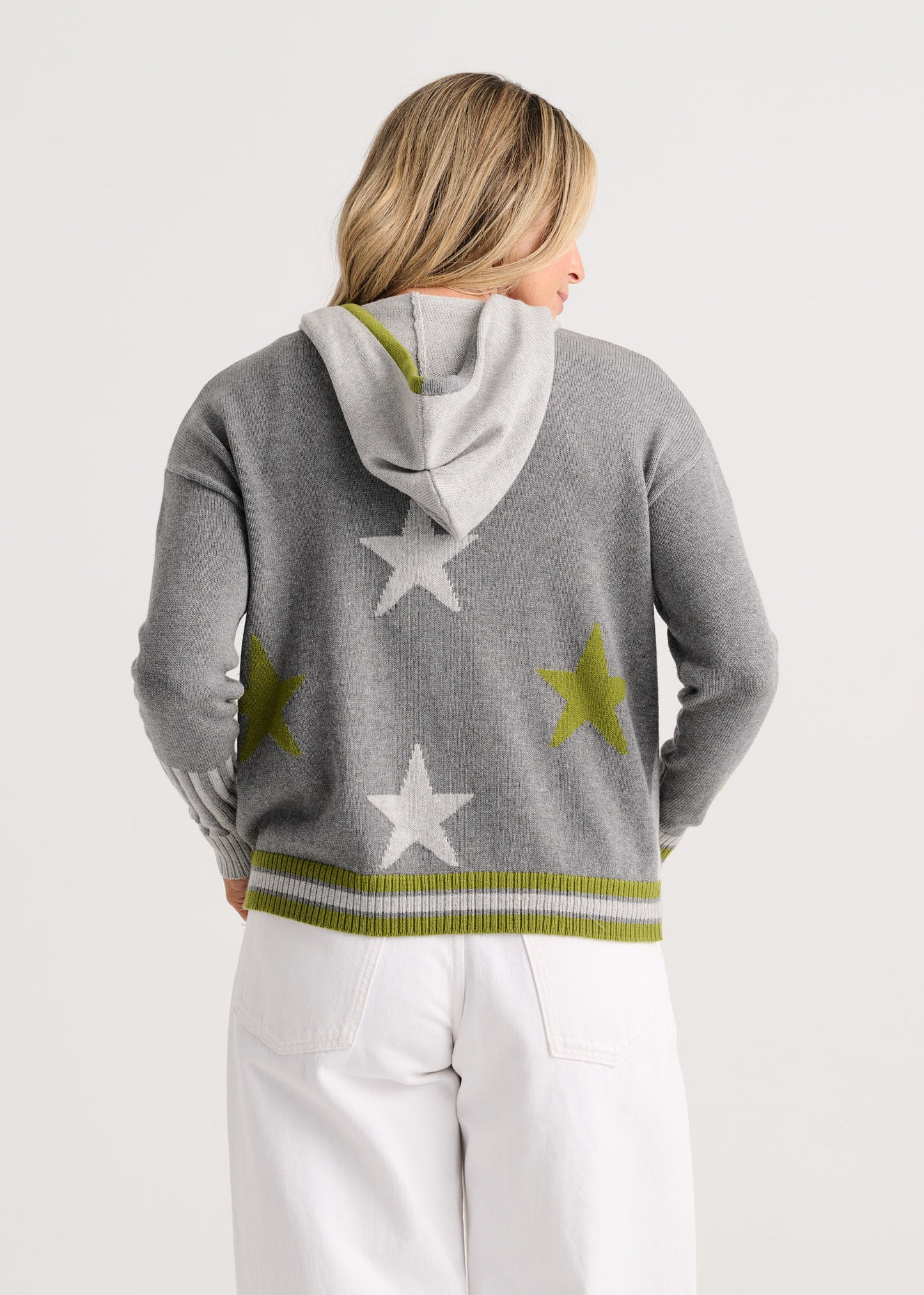 Stars Zip-Up Hoodie in Marl