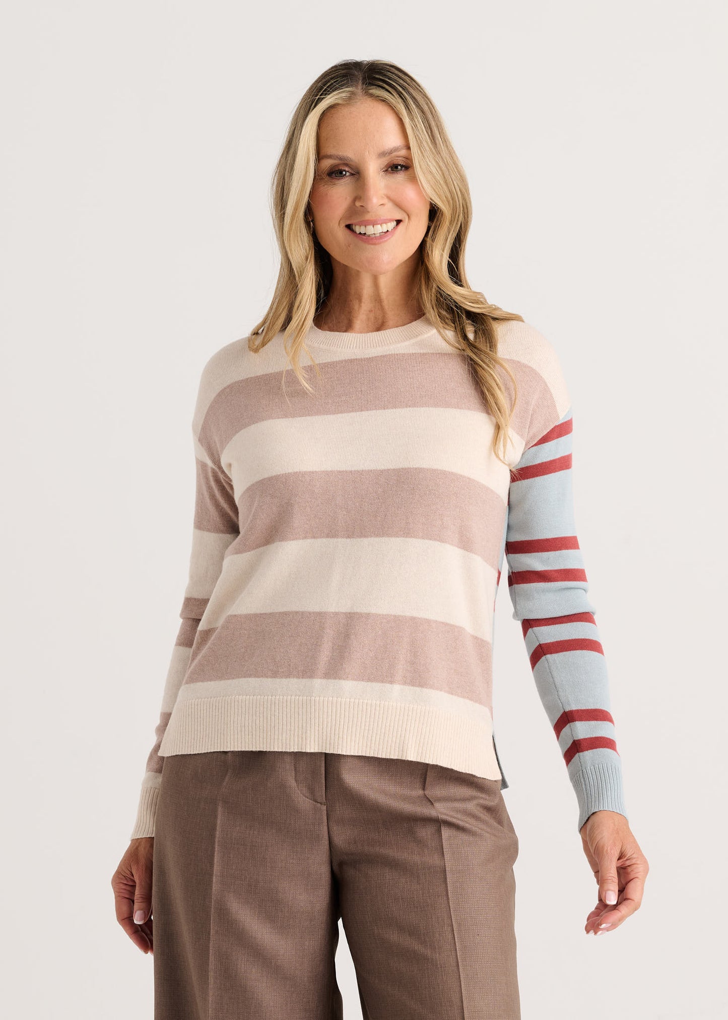 Bold Stripe Sweater in Wax Paper
