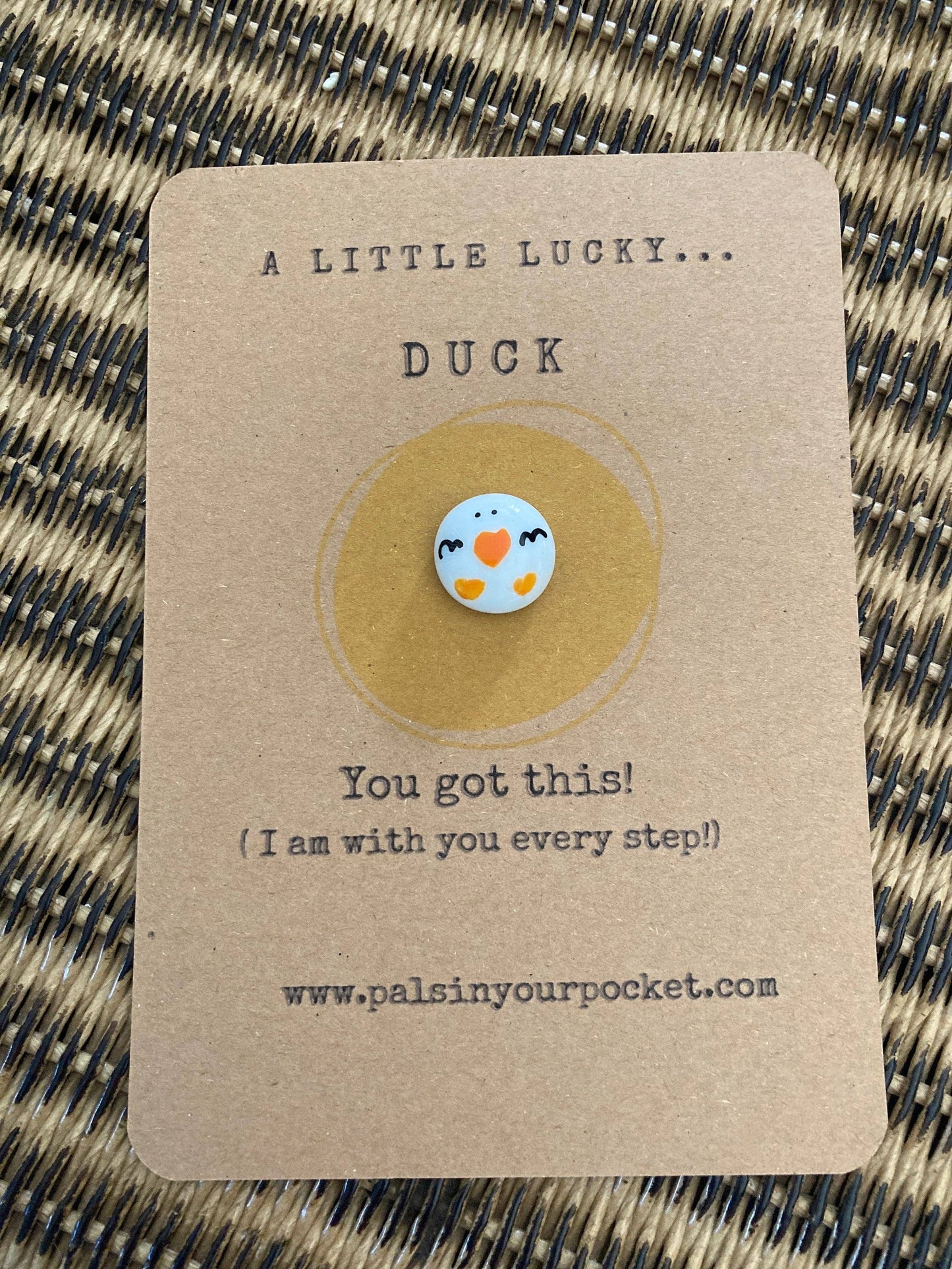 Lucky Duck Charm, Positive Pebble & Pocket Hug