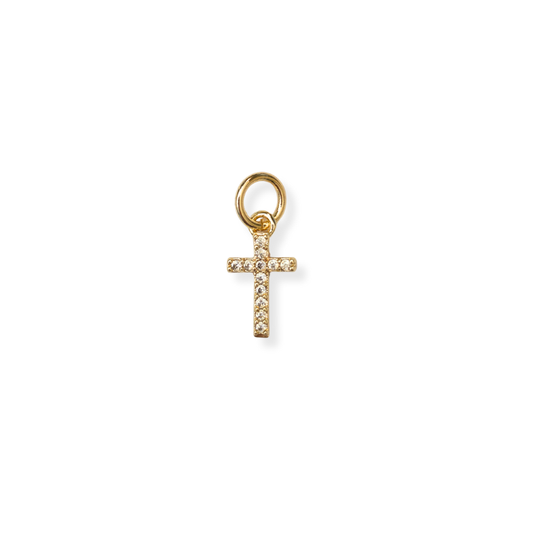 Small CZ Cross Charm