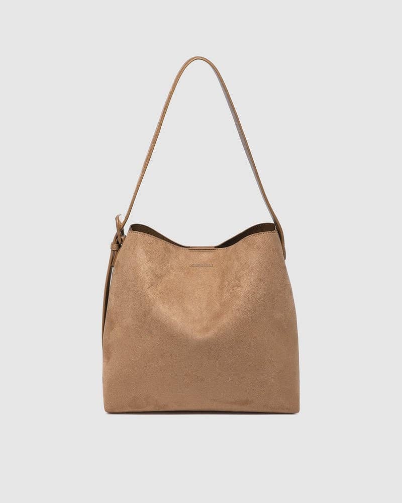Peyton Shoulder Bag in Suede Honey