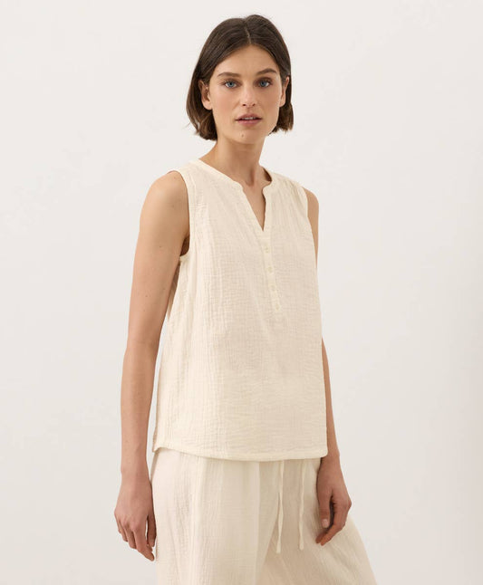 Women's Coastal Double Gauze Henley Tank