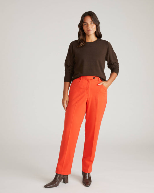 Savvy Fine Knit Crew Sweater in Espresso