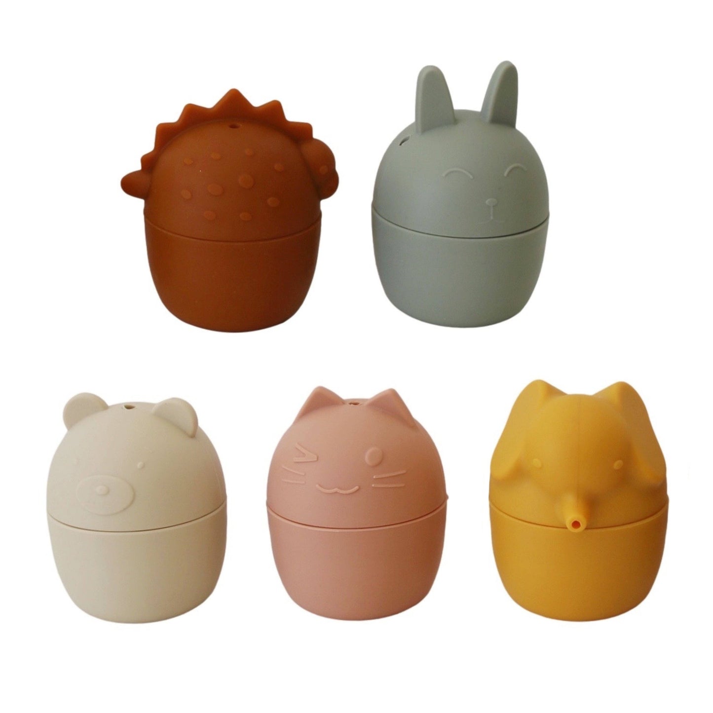 Animal Silicone Bath Toy Set