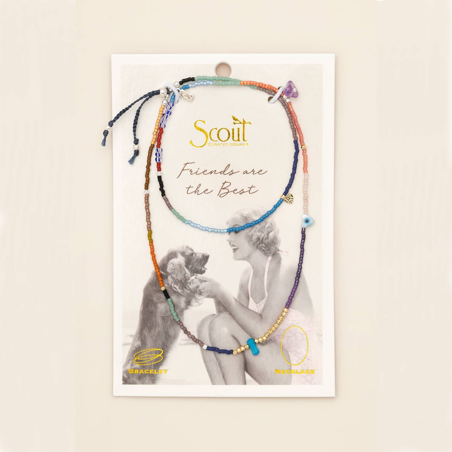 Mixed Media Wrap Bracelet/Necklace - Protection/Amethyst/Gol
