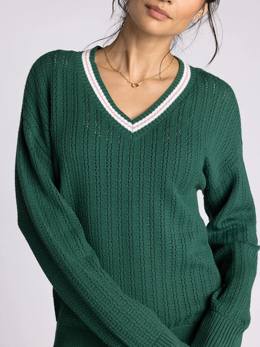 Alexis Sweater in Forest &  Pink