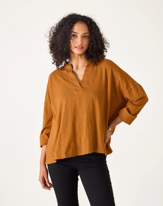 Amelia Cuff Tee in Tobacco