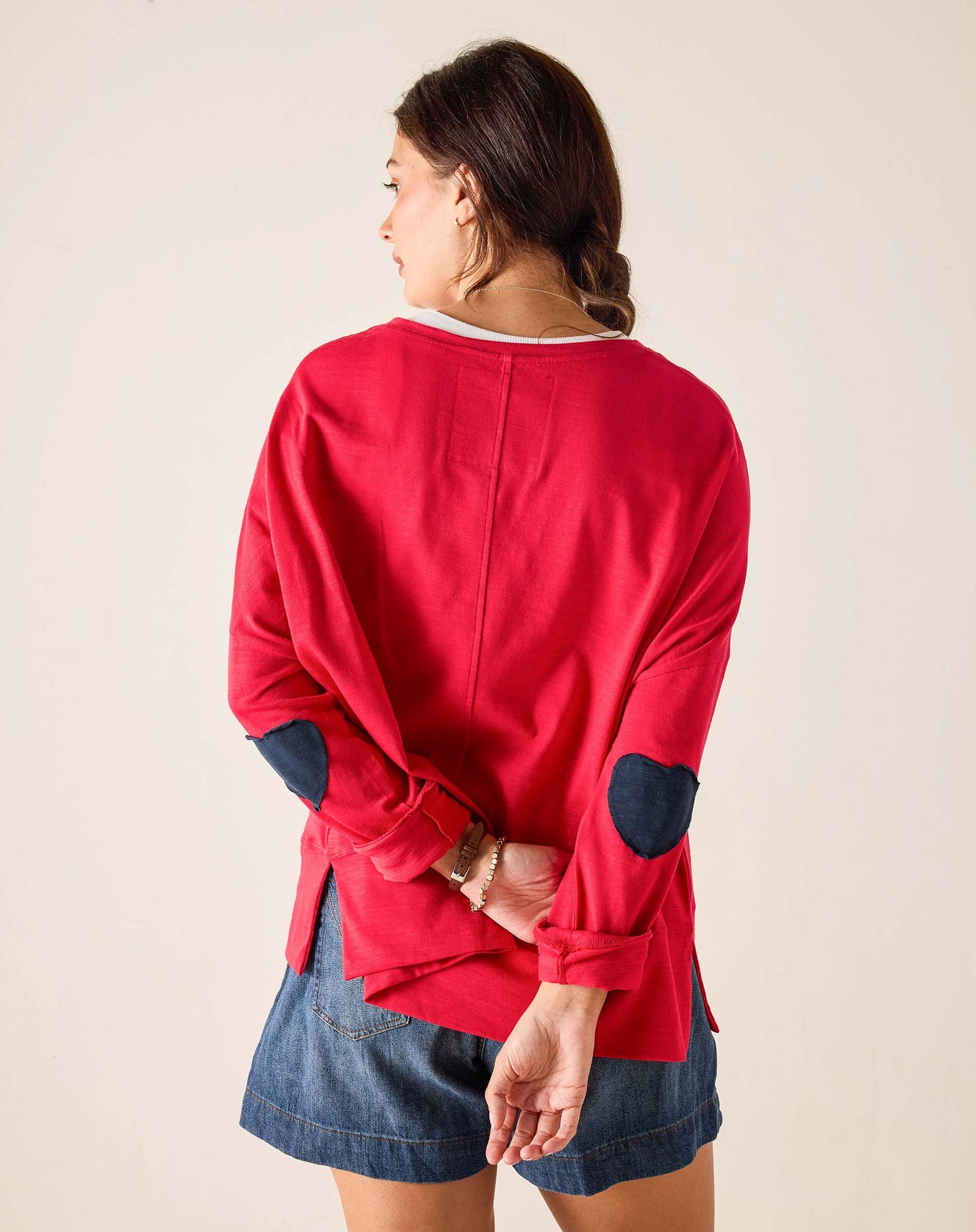 Amour Applique Tee in Red and Navy