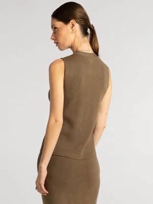 Artesia Vest in Dark Taupe