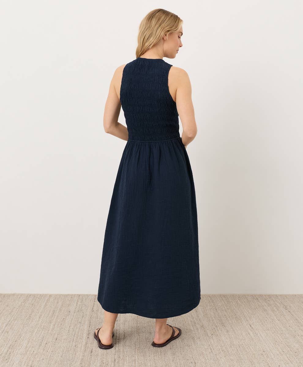 Women's Coastal Double Gauze Smocked Dress