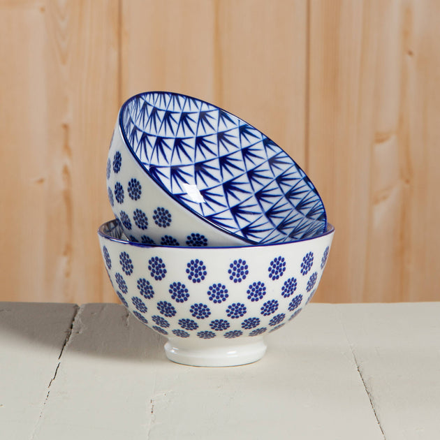 Blue Dots Stamped Bowl - 4"